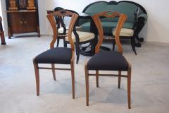 Biedermeier Set of Three Walnut Chairs Vienna c 1825  - 3534855