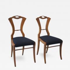 Biedermeier Set of Three Walnut Chairs Vienna c 1825  - 3536178