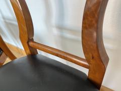 Biedermeier Shovel Chair Walnut Veneer Black Leather Austria circa 1820 - 3711075