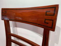 Biedermeier Side Chair Mahogany Ebony Inlays Black Velvet Austria circa 1820 - 4219690