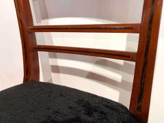 Biedermeier Side Chair Mahogany Ebony Inlays Black Velvet Austria circa 1820 - 4219693