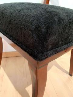 Biedermeier Side Chair Mahogany Ebony Inlays Black Velvet Austria circa 1820 - 4219694