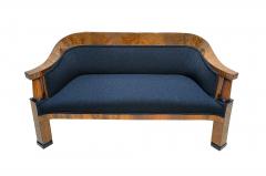 Biedermeier Sofa Walnut Wood Black Teddy Vienna Austria circa 1825 - 3422996