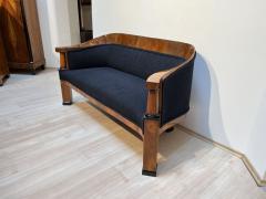 Biedermeier Sofa Walnut Wood Black Teddy Vienna Austria circa 1825 - 3422998