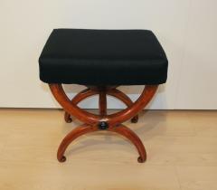 Biedermeier Stool Stained Beech Black Fabric France circa 1820 - 2903434