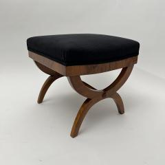 Biedermeier Stool Walnut Black Fabric South Germany circa 1825 - 4120651