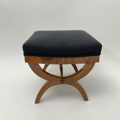 Biedermeier Stool Walnut Black Fabric South Germany circa 1825 - 4120653