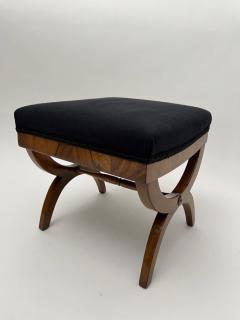 Biedermeier Stool Walnut Black Fabric South Germany circa 1825 - 4120654