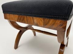 Biedermeier Stool Walnut Black Fabric South Germany circa 1825 - 4120655