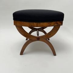 Biedermeier Stool Walnut Black Fabric South Germany circa 1825 - 4120656