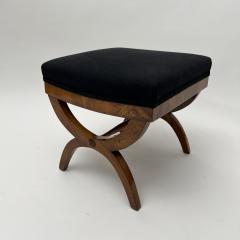 Biedermeier Stool Walnut Black Fabric South Germany circa 1825 - 4120657
