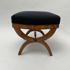 Biedermeier Stool Walnut Black Fabric South Germany circa 1825 - 4120658