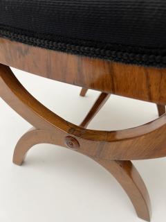 Biedermeier Stool Walnut Black Fabric South Germany circa 1825 - 4120659