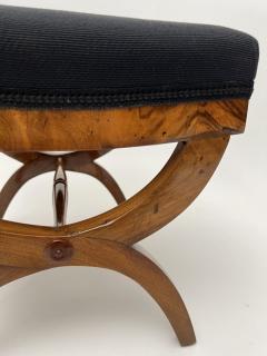 Biedermeier Stool Walnut Black Fabric South Germany circa 1825 - 4120660