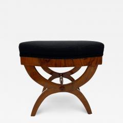 Biedermeier Stool Walnut Black Fabric South Germany circa 1825 - 4121161