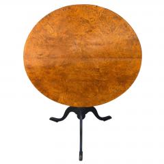 Biedermeier Style Burl Wood Tilt Top Round Breakfast Side Table - 4687968