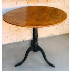 Biedermeier Style Burl Wood Tilt Top Round Breakfast Side Table - 4687970