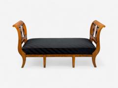 Biedermeier Style Fruitwood Black Fabric Daybed USA 19th c  - 4306984