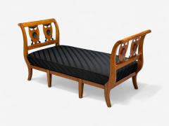 Biedermeier Style Fruitwood Black Fabric Daybed USA 19th c  - 4306985
