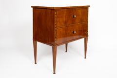 Biedermeier Two Drawer Chest With Unique Lacquered Leaf Design - 4586968