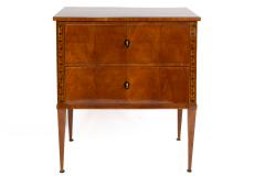 Biedermeier Two Drawer Chest With Unique Lacquered Leaf Design - 4586984