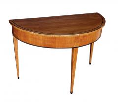 Biedermeier style cherrywood 3 drawer demilune writing desk - 2614026