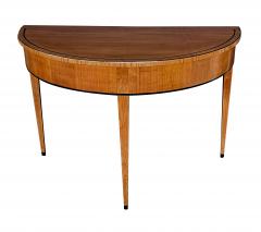 Biedermeier style cherrywood 3 drawer demilune writing desk - 2614027