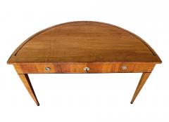 Biedermeier style cherrywood 3 drawer demilune writing desk - 2614028