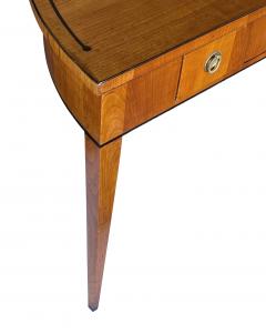 Biedermeier style cherrywood 3 drawer demilune writing desk - 2614029