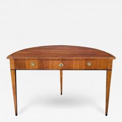Biedermeier style cherrywood 3 drawer demilune writing desk - 2625230
