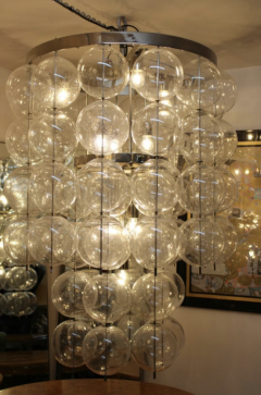 Big Glass Ceiling Light Czceh c 1960 - 3414473