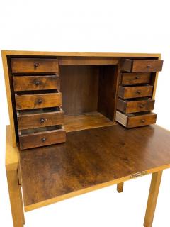 Bijou Functionalist Finnish Design Folding Secretaire Flame Birch 1940s - 3973068