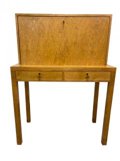 Bijou Functionalist Finnish Design Folding Secretaire Flame Birch 1940s - 3973073