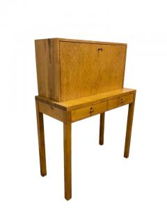 Bijou Functionalist Finnish Design Folding Secretaire Flame Birch 1940s - 3973075