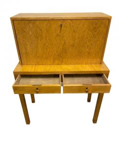 Bijou Functionalist Finnish Design Folding Secretaire Flame Birch 1940s - 3973078