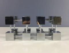 Bill Curry Midcentury Design Line Inc Bill Curry Stainless Modernist Cube Bookends - 2487857