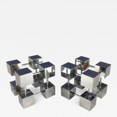 Bill Curry Midcentury Design Line Inc Bill Curry Stainless Modernist Cube Bookends - 2492798
