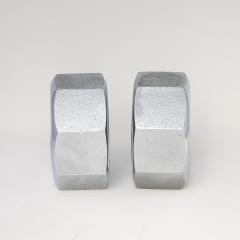 Bill Curry Pair of Bill Curry Design Line Nut Bookends Nickel Chrome Cast Iron Signed - 4549352