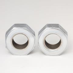 Bill Curry Pair of Bill Curry Design Line Nut Bookends Nickel Chrome Cast Iron Signed - 4549359