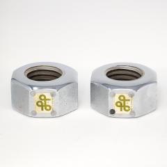 Bill Curry Pair of Bill Curry Design Line Nut Bookends Nickel Chrome Cast Iron Signed - 4549361