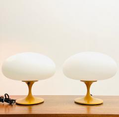 Bill Curry Pair of Bill Curry Stemlite Mustard Yellow Mushroom Lamps for Design Line - 3949951