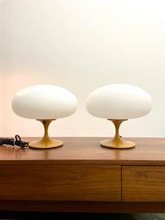 Bill Curry Pair of Bill Curry Stemlite Mustard Yellow Mushroom Lamps for Design Line - 3949954