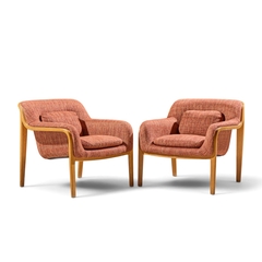 Bill Stephens Bill Stephens for Knoll Model 1315 Mid Century Bentwood Lounge Chairs Pair - 4740916