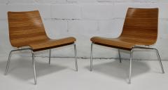 Billiani Zebra wood And Chrome Modern Slipper Chairs - 3366487
