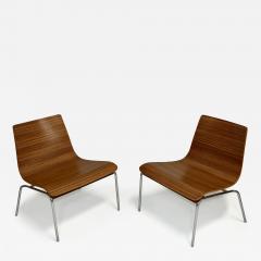 Billiani Zebra wood And Chrome Modern Slipper Chairs - 3372466