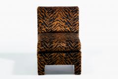 Billy Baldwin Billy Baldwin Style Hollywood Regency Slipper Chairs in Tiger Velvet - 4089581