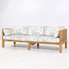 Billy Baldwin Billy Baldwin for Bielecky Brothers MCM Rattan Cane and Brass Tuxedo Sofa - 3846681