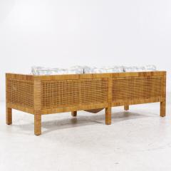 Billy Baldwin Billy Baldwin for Bielecky Brothers MCM Rattan Cane and Brass Tuxedo Sofa - 3846684