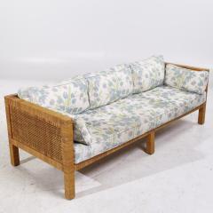 Billy Baldwin Billy Baldwin for Bielecky Brothers MCM Rattan Cane and Brass Tuxedo Sofa - 3846689