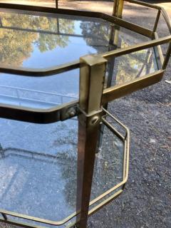 Billy Baldwin Handsome French Octagonal Brass Rolling Bar Cart Mid Century Modern - 3397078